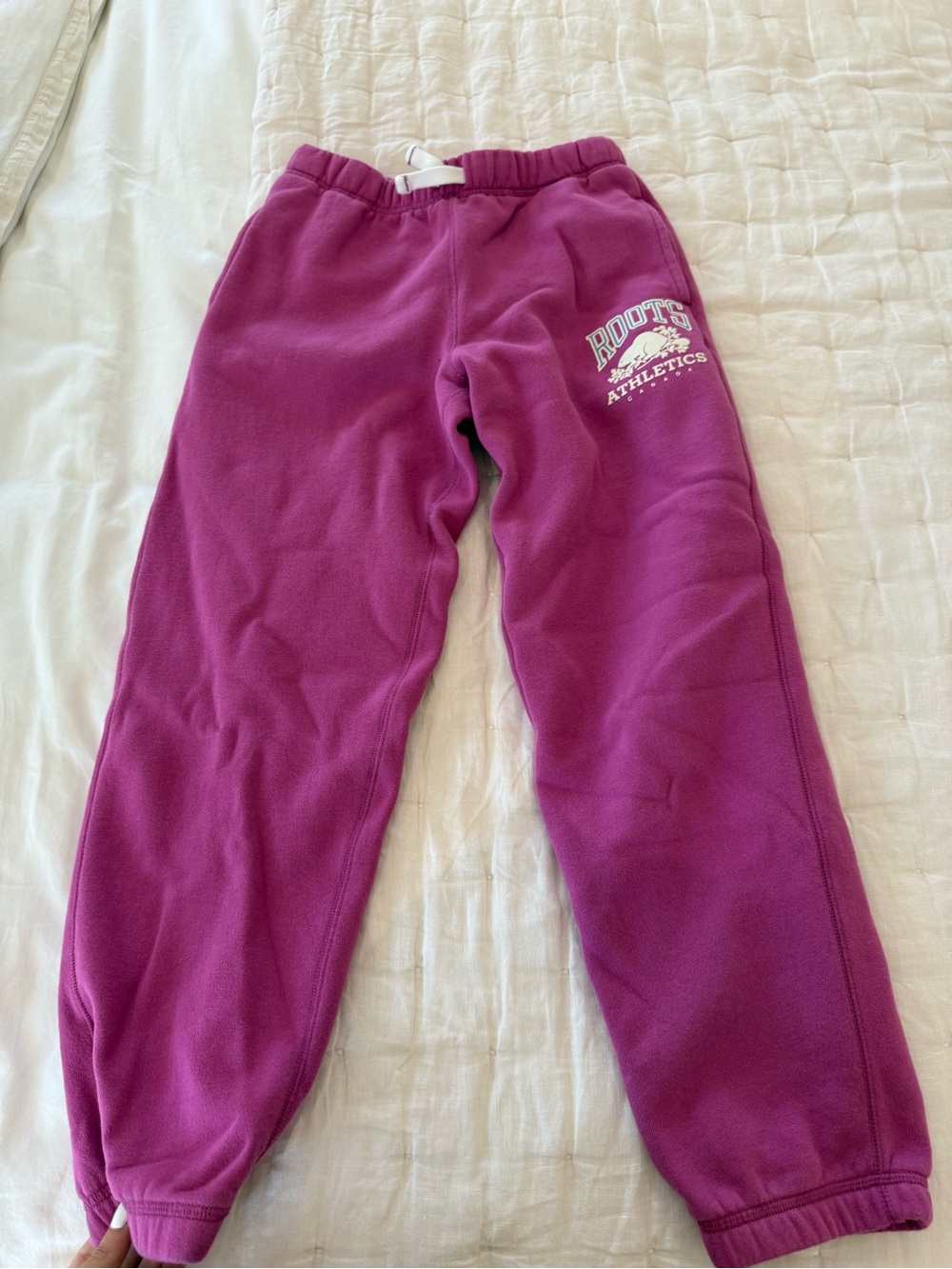 Roots Kids Fleece Joggers in Magenta